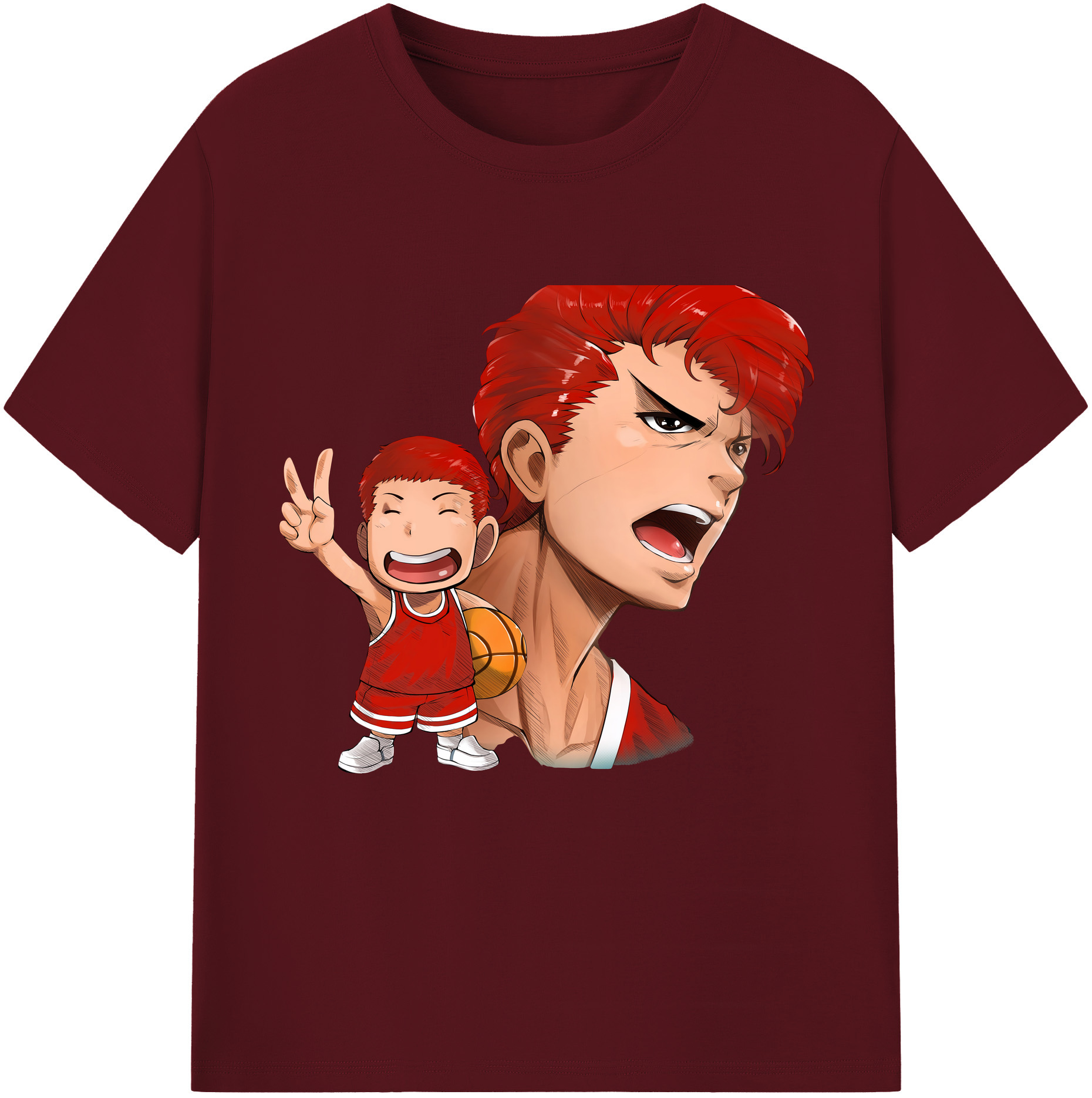 SLAM DUNK／スラムダンク 綿100％半袖Tシャツ（フロントプリント）